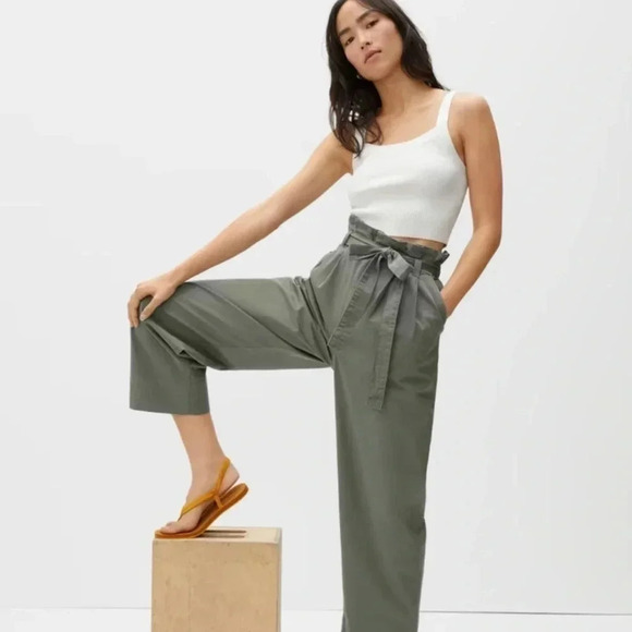 Everlane Organic Cotton The Paperbag Pants in Thyme Size 2 - Picture 11 of 11